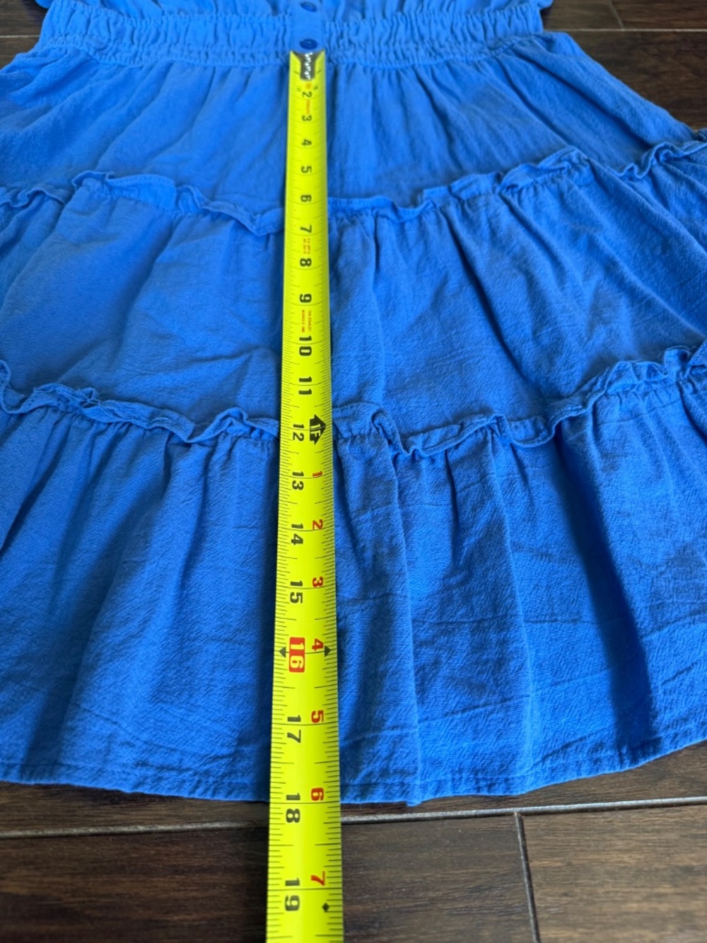 Altar’d State Blue Tiered Dress Smocked Waist Cotton Size L - Picture 7 of 11